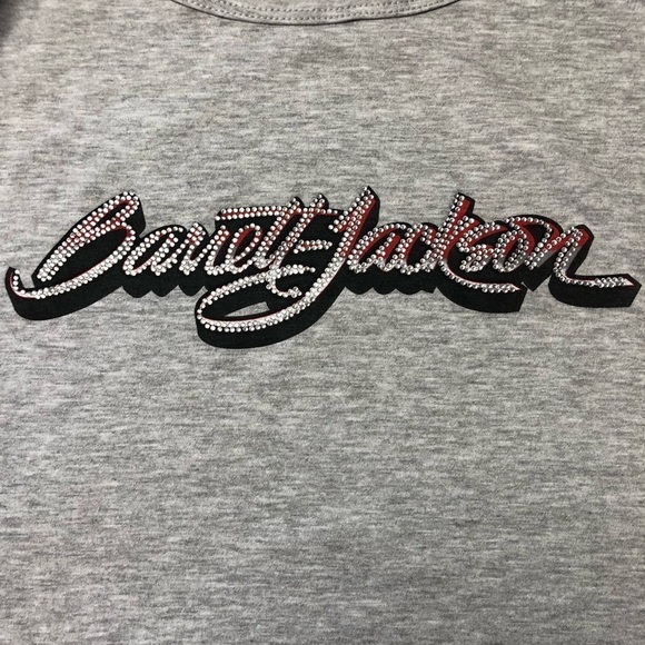𝅺Barrett Jackson Long Sleeve Rhinestone Top Large - Picture 2 of 7